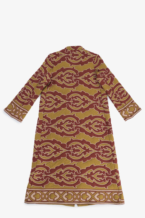Long quilted cotton-blend Ottoman coat