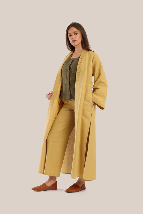 straight leg pants with elastic waistline