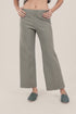 Straight leg pants with elastic waistband