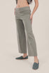 Straight leg pants with elastic waistband
