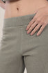 Straight leg pants with elastic waistband