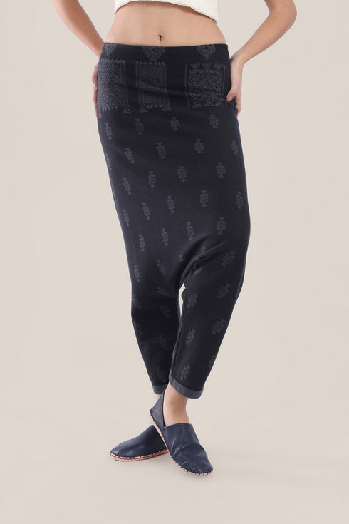 Jacquard harem pants