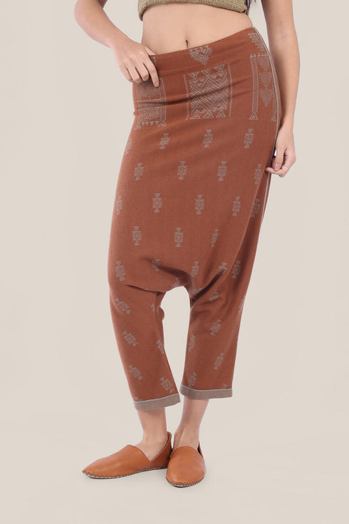 Jacquard harem pants