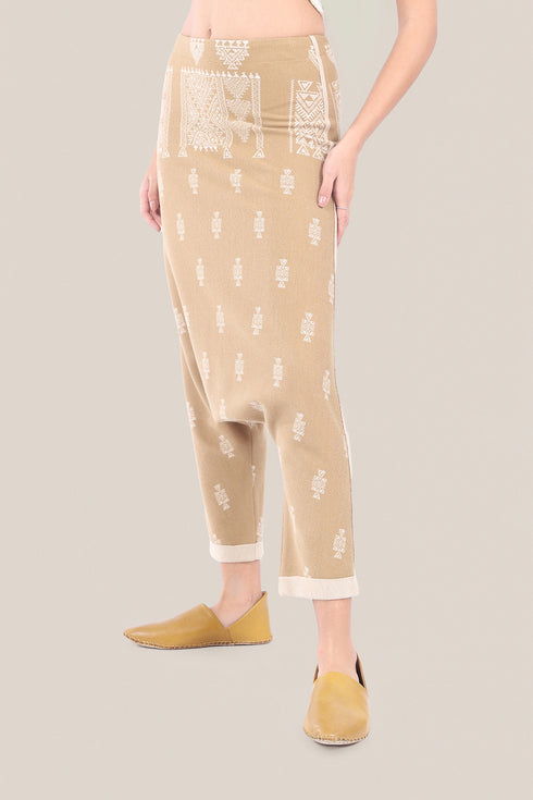 Jacquard harem pants