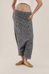 Harem pants in quilted printed cotton blend