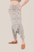 Harem pants in quilted printed cotton blend