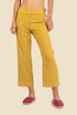 Fitted cropped pants in cotton slub with elastic waistline