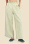 Embroidered wide leg pants in cotton with pockets