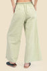 Embroidered wide leg pants in cotton with pockets