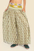 Super wide leg pants in printed cotton gauze with pockets