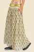 Super wide leg pants in printed cotton gauze with pockets