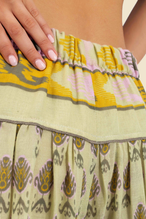 Super wide leg pants in printed cotton gauze with pockets