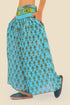 Super wide leg pants in printed cotton gauze with pockets