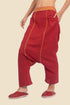Harem pants in cotton with embroidered waistline