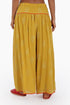 Super wide leg printed pants with contrast color piping