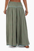 Super wide leg printed pants with contrast color piping