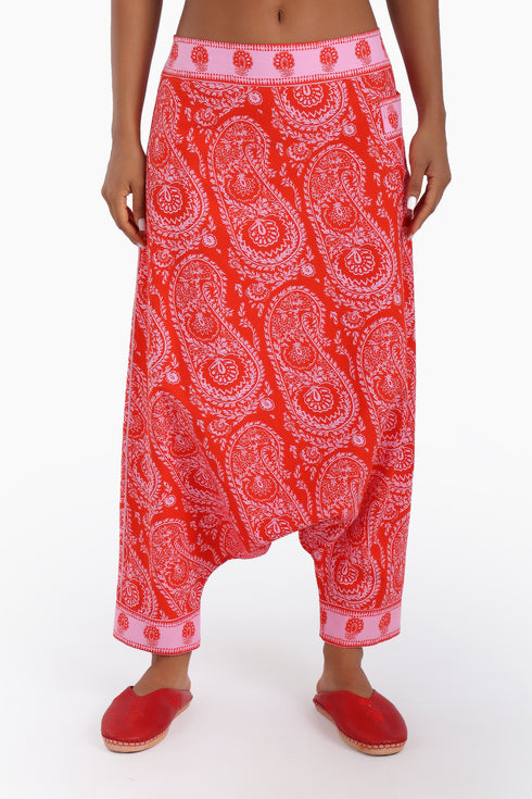 Harem printed pants with one pocket on the side