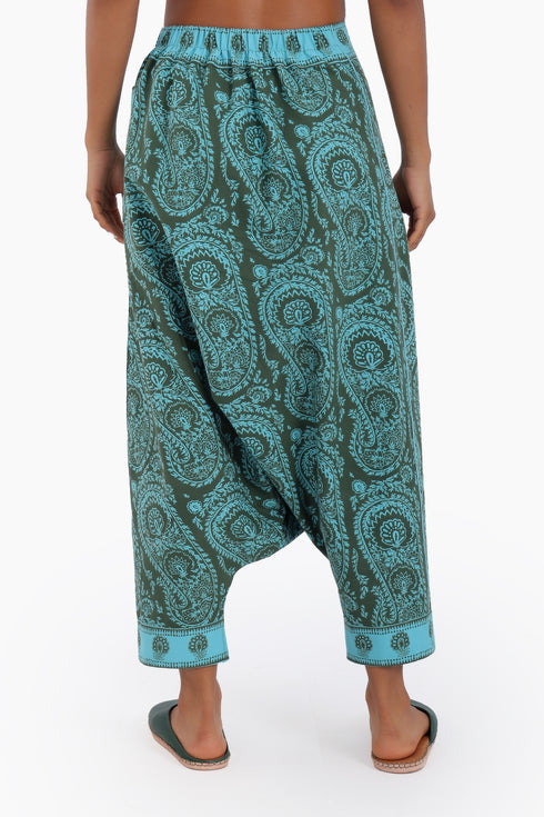 Harem printed pants with one pocket on the side