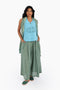 Wide leg pants in printed cotton gauze with pockets