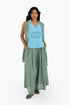 Wide leg pants in printed cotton gauze with pockets