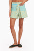 Shorts in printed cotton with front flaps