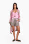 Shorts in printed cotton with front flaps
