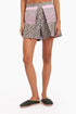 Shorts in printed cotton with front flaps