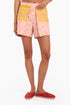 Shorts in printed cotton with front flaps