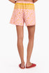Shorts in printed cotton with front flaps