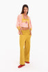 Wide leg pants in cotton with two front patch pockets