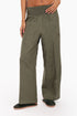 Wide leg pants in cotton with two front patch pockets