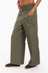 Wide leg pants in cotton with two front patch pockets