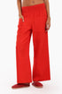 Wide leg pants in cotton with two front patch pockets