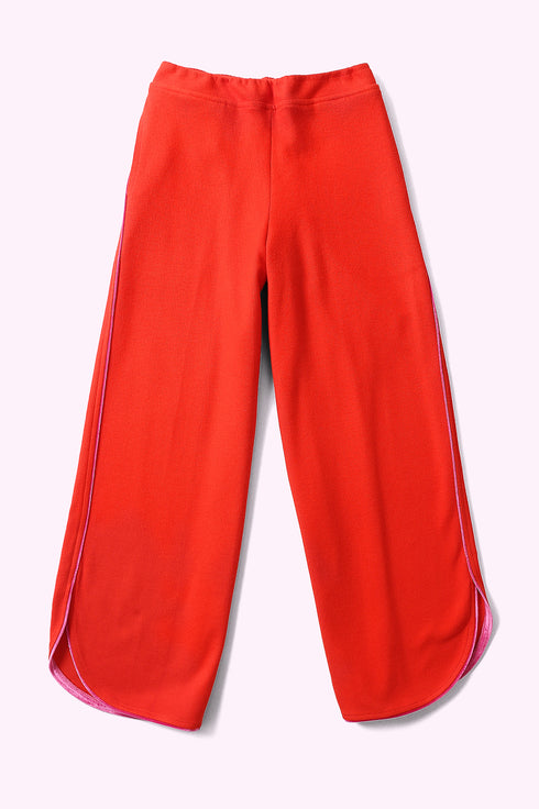 Pants in cashmere blend with elastic waistband