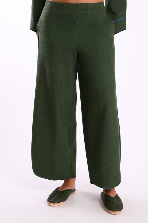 Pants in cashmere blend with elastic waistband