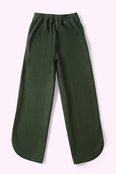 Pants in cashmere blend with elastic waistband