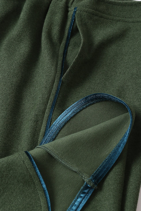 Pants in cashmere blend with elastic waistband