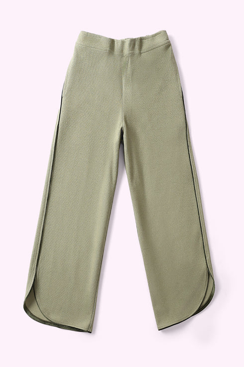 Pants in cashmere blend with elastic waistband