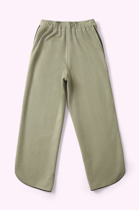 Pants in cashmere blend with elastic waistband