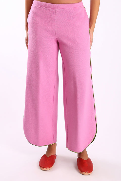 Pants in cashmere blend with elastic waistband