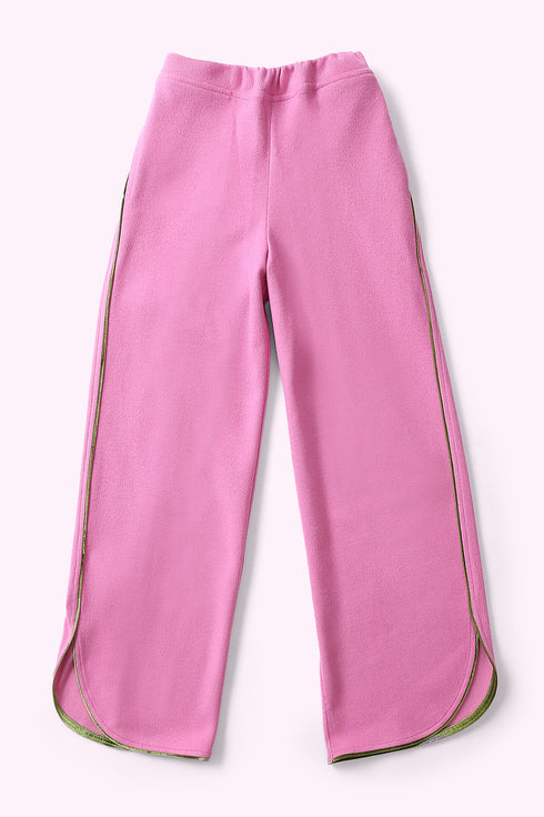 Pants in cashmere blend with elastic waistband
