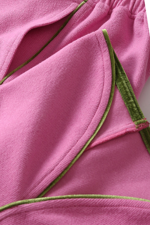 Pants in cashmere blend with elastic waistband