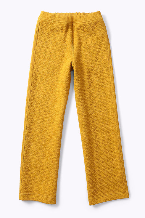 Straight leg pants with elastic on the back