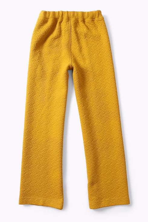 Straight leg pants with elastic on the back