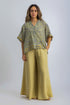 Lined Wide Leg pants in linen with elastic waistband