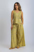 Printed Cotton Wide Leg Pants with Drawstring Waist