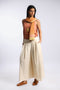 Refined linen cotton wide leg pants