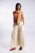 Refined linen cotton wide leg pants