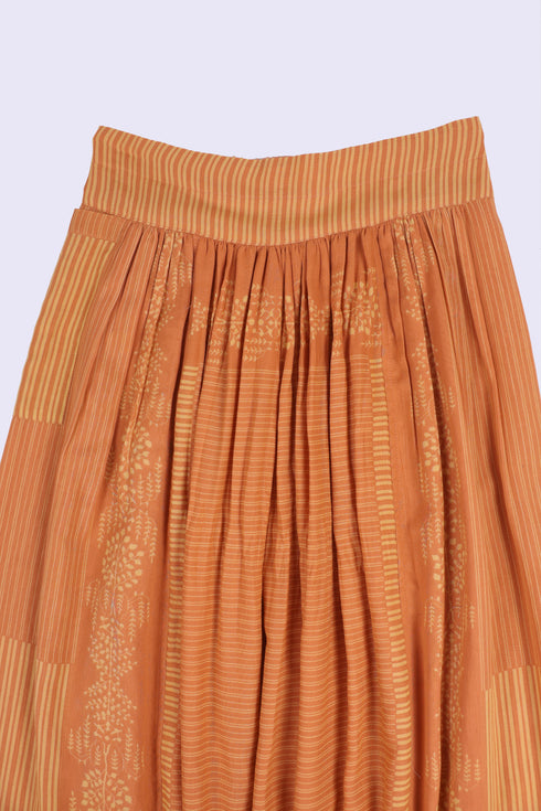 Harem pants in printed Egyptian cotton voile with patch pocket