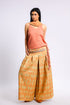 Wide leg pants in printed Egyptian cotton